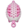 thumbnail image 3 of Juguete dispensador de golosinas para perros, resistente a las mordeduras, con forma de erizo, para masticar y limpiar dientes, color rosa, 3 of 14