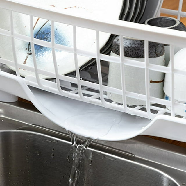 Kitchen Drying Rack Dish Drying Rack Fast Drainage Detachable Base Drainboard Design Strong Plastic Dish Drainer For Dish Fork Chopsticks White