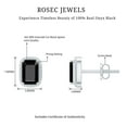 thumbnail image 6 of Rosec Jewels 4X6 MM Octagon Cut Black Onyx Solitaire Stud Earring in 4 Prong Setting with Twisted Rose Frame, 10K White Gold, 6 of 7