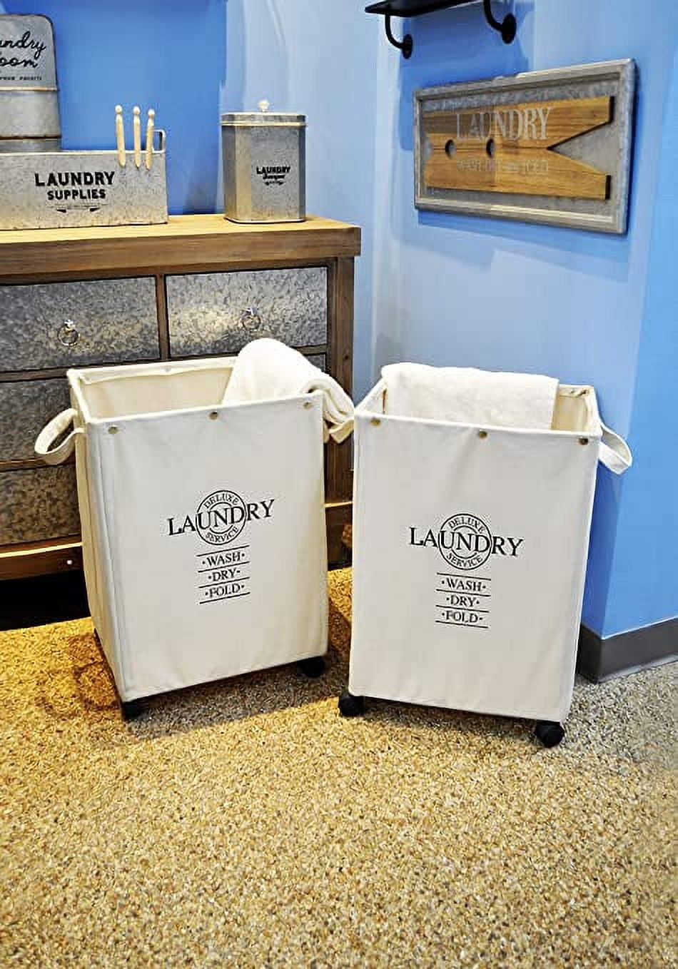Design Styles Lightweight Laundry Hamper, Beige, Set of 2