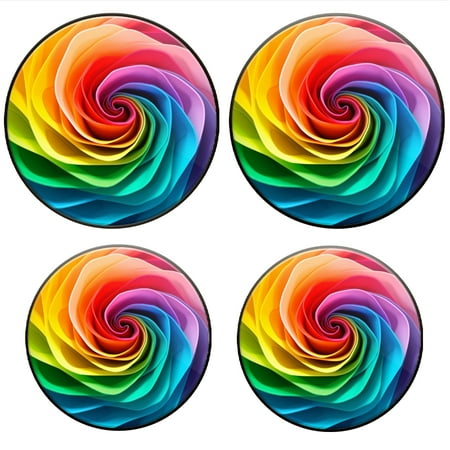 

BaHomeck Electric Stove Burner Covers Set of 4 Round Metal Gas Stove Burner Covers 8 Inch and 10 Inch Kitchen Decor Abstract Colorful Rainbow Spiral Background With Copy Space