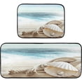 thumbnail image 7 of SKYSONIC 2PCS Summer Shell Pearl Kitchen Rug and Mat Sea Rope Floor Runner Rug Anti Fatigue Non Slip Comfort Mat for Doormat Laundry Room Hallway 19.7"x27.6"+19.7"x47.2", 7 of 7