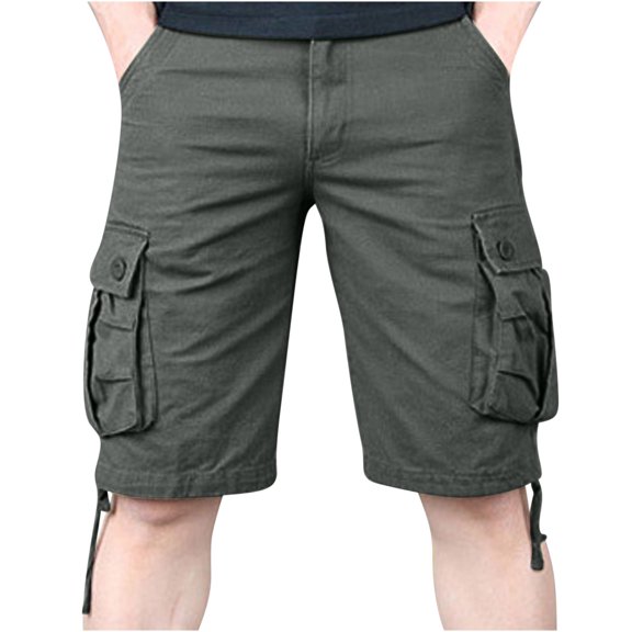 IROINNID Discount Cargo Shorts for Men Plus Size Cargo Shorts Multi-Pockets Relaxed Summer Beach Shorts Pants,Olive Green