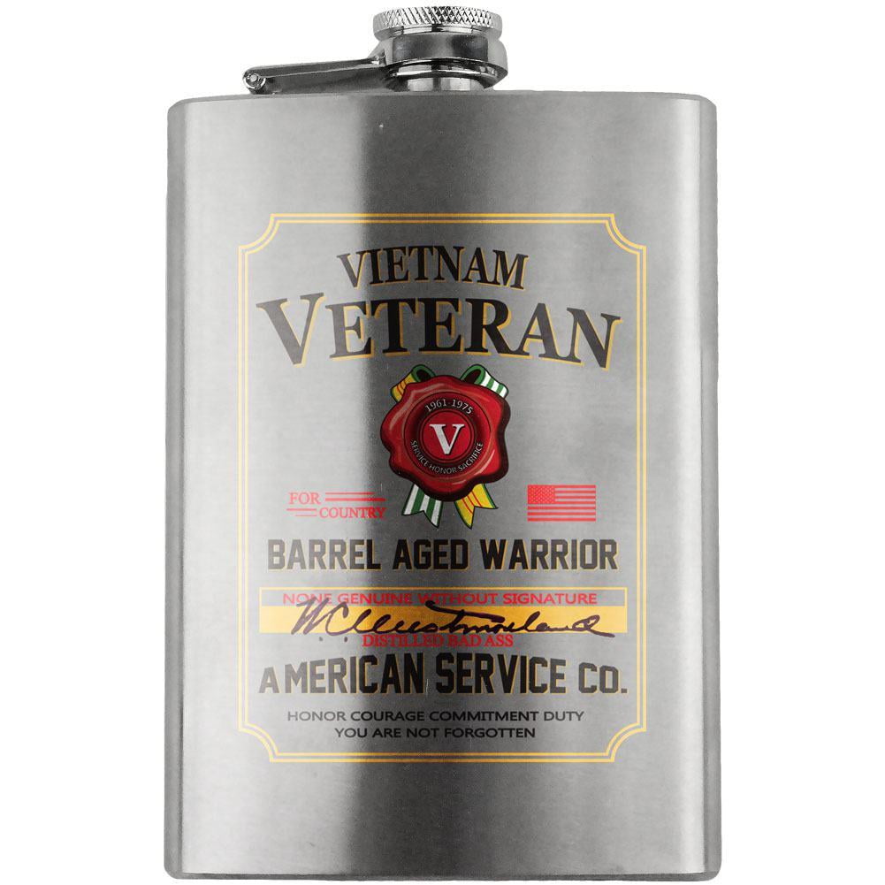Vietnam Veteran Whiskey Label 8oz. Flask