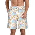 thumbnail image 2 of Uemuo Icecream Truck Pattern Men's Swim Trunks Hawaiian Beach Bathing Suit Swimsuits Beach Quick-Dry Shorts with Pockets-Large, 2 of 9