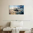 thumbnail image 2 of Elephant Stock F35 Fighter Jet Wall Art - Horizontal Multi Panel Canvas - Living Room Wall Decor - Military Multi Panel - Blue And White Decor - 33" x 20", 2 of 4
