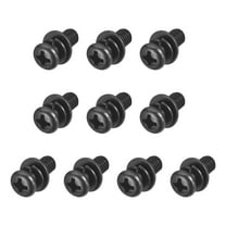 Uxcell M5 x 12mm Carbon Steel Phillips Pan Head Machine Screws Bolts Combine with Spring Washer and Plain Washers 10pack