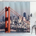 thumbnail image 1 of Ambesonne United States Shower Curtain, San Francisco, 69"Wx84"L, Pale Blue Orange White, 1 of 3