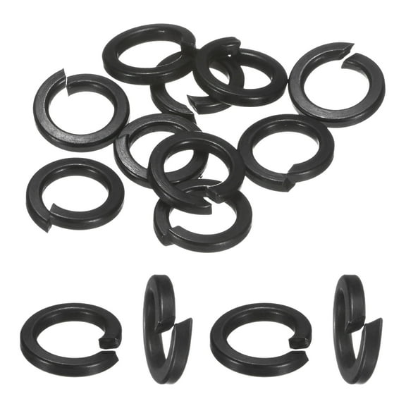 Uxcell 20-Pack Spring Lock Washer, M10 Stainless Steel Electroplating Black Coating Elastic Gasket Screw Fasteners