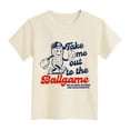 thumbnail image 4 of Ulanda Toddler Boy Girl Baseball Shirts Take Me Out to The Ballgame T Shirt Cute Sport Tees Short Sleeve Tops Summer Clothes (Beige, 5-6 Years), 4 of 4