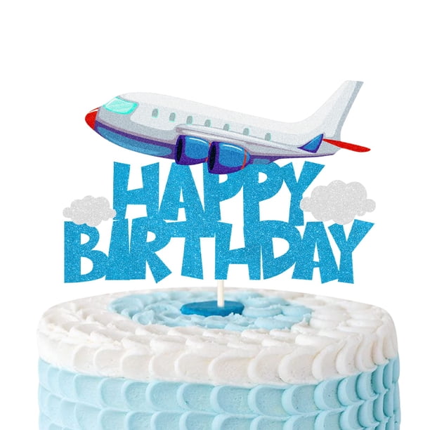 Topper de pastel de avión para cumpleaños infantil LECAKTO