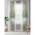 thumbnail image 5 of Sheer Curtains 108 Inches Long, Eucalyptus Green Semi Sheer Curtains Light Filtering Window Treatment, Vintage Bottle Succulents Stripes Privacy Voile Drapes for Living Room Bedroom 52x108 Inch, 5 of 7