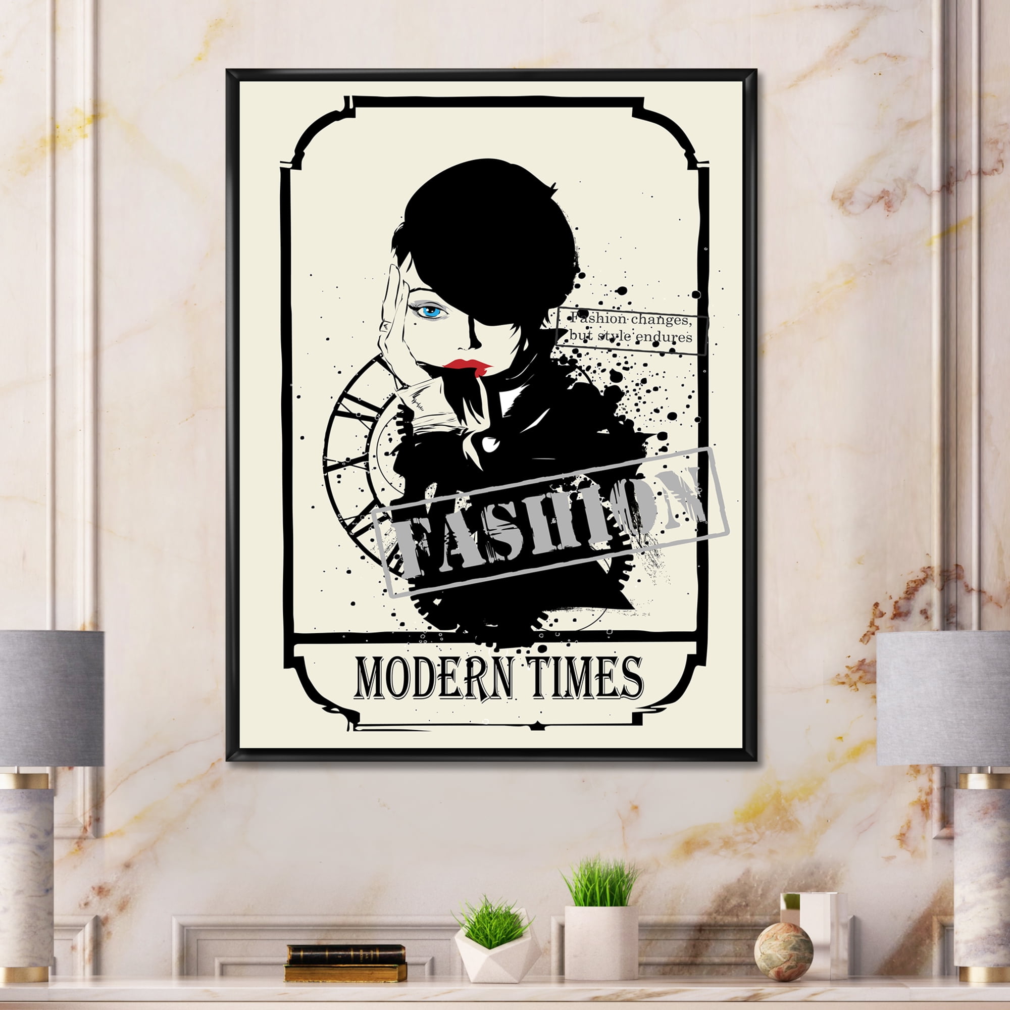 Style Passion Life Fashion Woman VII 24 in x 32 in Framed Painting Canvas Art Print, by Designart