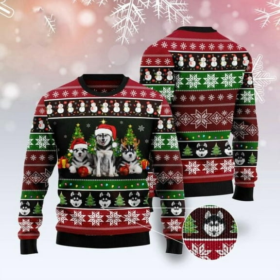 Siberian Husky Group Beauty Christmas Sweater, Dog Christmas Sweater, Dog Sweaters