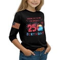 thumbnail image 3 of Abcomgle Kids Girls Blouses & Button-Down Shirts 3/4 Sleeve Patriotic Shirts 4th Of July Tee Shirts Henley V Neck 250th Birthday Print T-Shirt Independent Day T Shirt,Black,7-8Years, 3 of 5