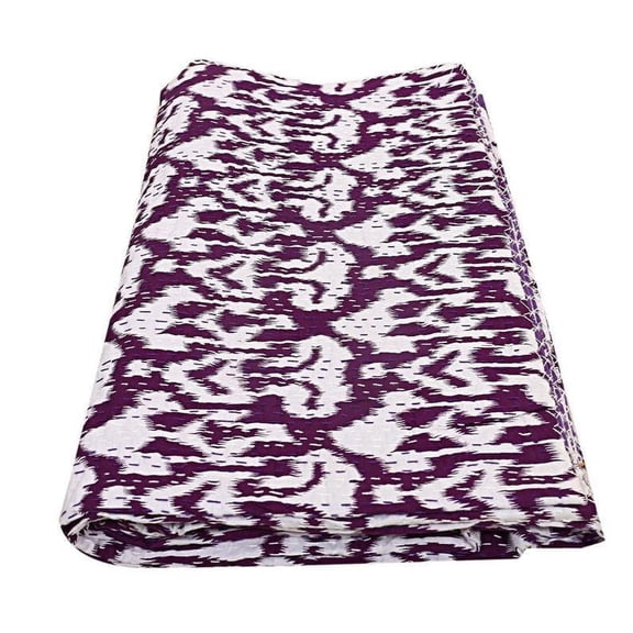 Vinsan International Indian Handmade Cotton Ikat Print Kantha Quilt Tribal Bed Cover Bedspread Blanket Picnic Throw Coverlet Reverisble Bed Throw Black Color Crib Size 36" x 54"