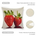 thumbnail image 2 of Two strawberries Linen toss pillowcase decoration pillowcase gifting preferred 18x18 inch cushion cover sofa pillowcase sofa bedroom living room car, 2 of 5