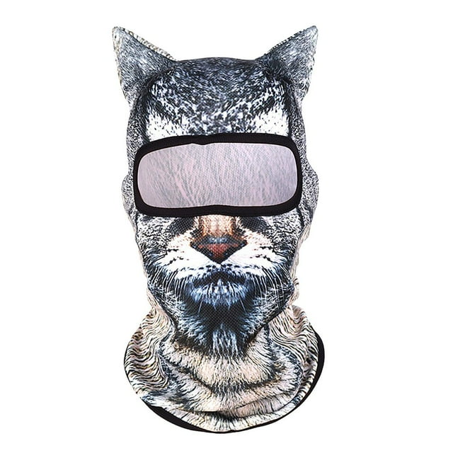 MesaSe 4pcs Winter Balaclava Cat Ski Mask Windproof With Ears Cute Full Face Animal Ski Face Mask for Outdoor Hiking Riding Bar Music Festivals Party Raves Halloween