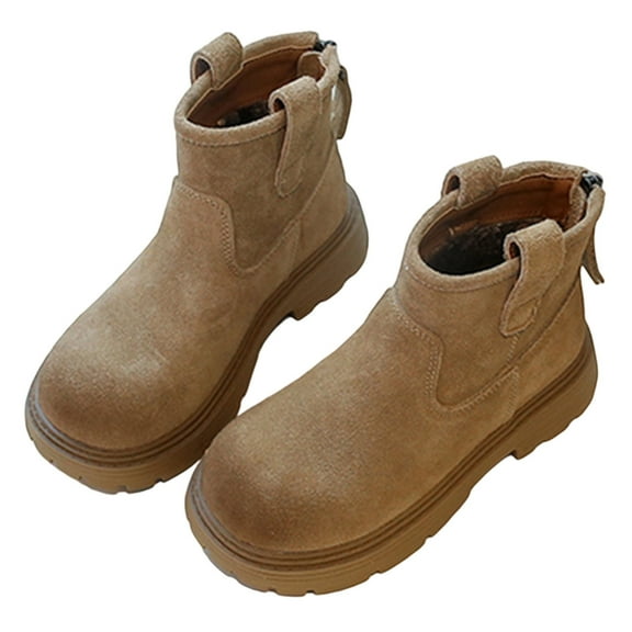 REDARER Warm Winter Boots for Girls Non- Sole Cute Furry Lined Ankle Booties Comfortable Outdoor Footwear,Girls Boots,Size:2.5-3 Years