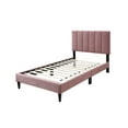 thumbnail image 2 of Poundex Modern Brushed Linen Fabric Twin Pink, 2 of 3