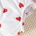 thumbnail image 4 of JAJAHO Infant Romper Baby Girl Clothes Valentine's Day Outfits Heart Print Short Sleeve Bodysuit With Headband Socks 3 Piece Set Cute One-Pieces, 4 of 7