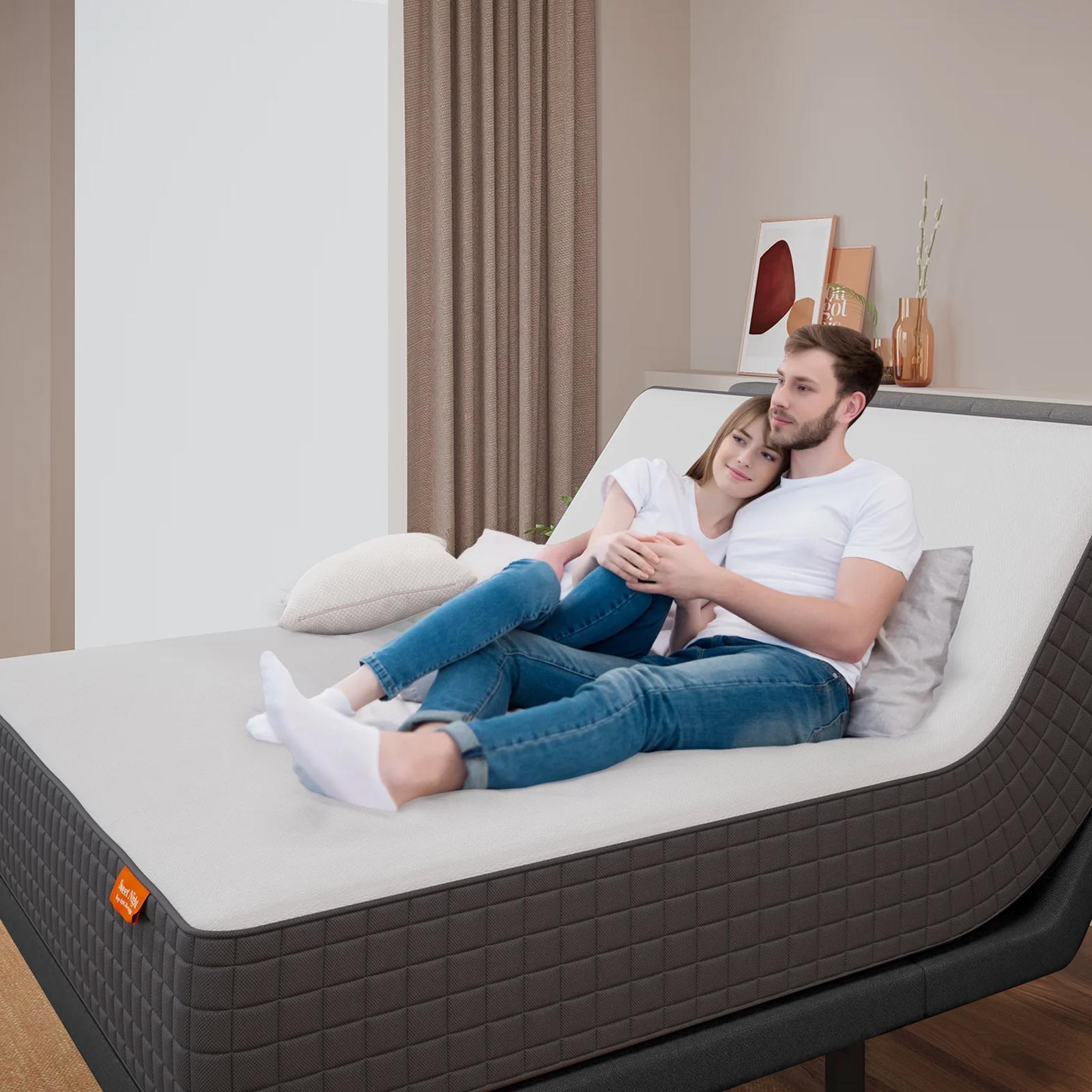 Ergonomic Twin xl Size Adjustable Bed, Zero Gravity Base for Stress