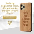 thumbnail image 2 of Case Yard Wooden Case Outside Soft TPU Silicone, Slim Fit Shockproof Wood Phone Cover for Girls Boys Men and Women, Supports Wireless Charging Vibe Attracts Tribe Design case for iPhone-11-Pro-Max, 2 of 7