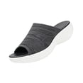 thumbnail image 2 of Domuza Womens Orthopedic Platform Slides Sandals with Arch Support Ladies Comfortable Walking Open Toe Plantar Fasciitis Slip On Black 5（EU-35）, 2 of 4