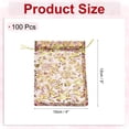 thumbnail image 2 of Uxcell Organza Bag, Sheer Flowers Heart Mesh Bags Drawstring Gift Bags Bulk Party Favor Bag Jewelry Pouches Red-Gold 4" x 5", 2 of 6