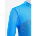 thumbnail image 6 of Yeahdor Girls Long Sleeves Figure Ice Skating Dress Rhinestones Sheer Mesh Ballet Dance Dress, 6 of 7