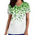 thumbnail image 2 of snilers St Patricks Day Scrubs for Women V Neck Irish Shamrock Print Scrub Tops Soft Nurse Uniform Shirts with Pockets S-5XL, 2 of 6
