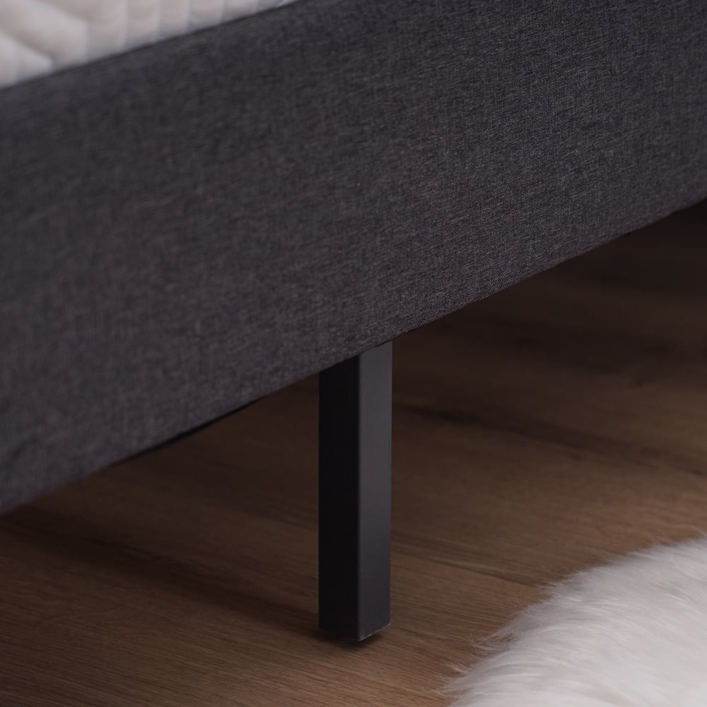 Kepooman Upholstered Faux Leather Platform Bed Frame, Dark Gray Full Kepooman Upholstered Faux Leather Platform Bed Frame, Dark Gray Full