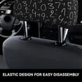 thumbnail image 6 of 2 PCS Car Headrest Cover, black math numbers Soft Car Seat Head Rest Cover Protector Interior Car Accessories Seat Covers for Cars Truck Auto Only Covers, 6 of 8