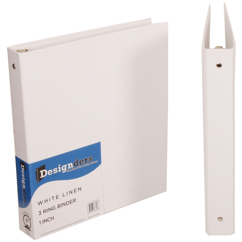 JAM® Designders®, White Linen Cloth Covered 1 inch Heavy Duty Durable 3