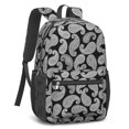 thumbnail image 2 of Paisley and Damask Black Pattern 17" Waterproof Oxford School Backpacks for Teens, S-Shape Padded Straps, for School, Travel, Hiking, Camping, 2 of 5