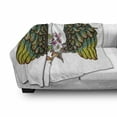 thumbnail image 3 of Angel Wings Soft Flannel Fleece Blanket, Vintage Orchids Bouquet with Feather Wings Exotic Spring Beauty Jungle Pattern, Cozy Plush for Indoor and Outdoor Use, 70" x 90", Multicolor, by Ambesonne, 3 of 6