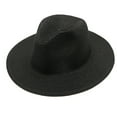thumbnail image 3 of Yuanlong Fedora Hat Womens And Mens Wide Brim Woven Straw Jazz Hat Spring Summer Fashion UV Protection Classic Beach Cap, 3 of 3