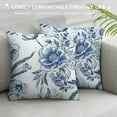 Fenyluxe Blue White Flowers Throw Pillows Chinoiserie Leaf Plant