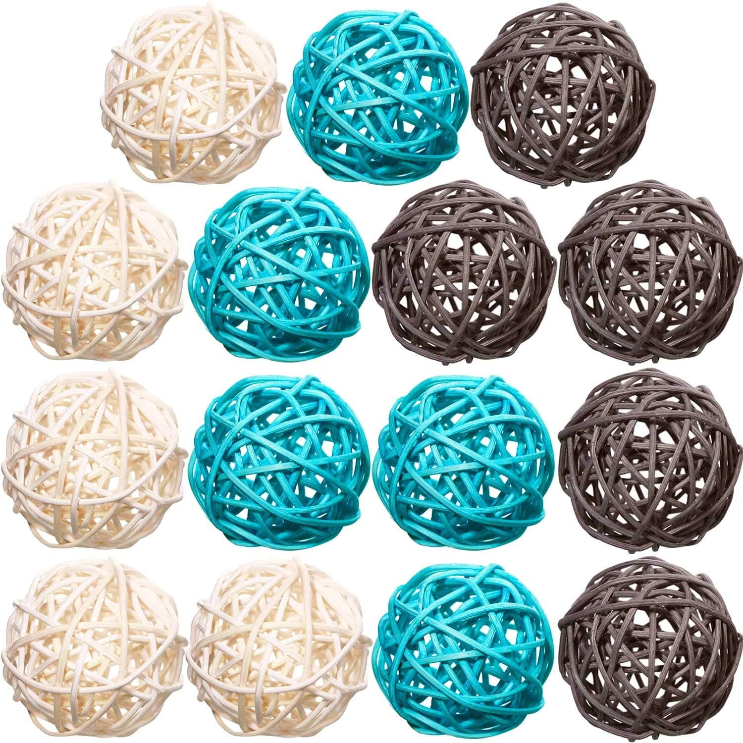 Wicker Rattan Balls,Love Shape 16, Blue Comes with Lanyard and Photo Clip Wedding Table Decoration,Themed Party,Aromatherapy Accessories Decorative Ball Orbs Vase Fillers for Craft Project