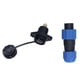 thumbnail image 2 of Conector de alimentación industrial para aviación, macho y hembra, con brida, resistente al agua IP68, SP137 (250 V, 5 A), 2 of 14