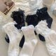 thumbnail image 2 of Calcetines a media pantorrilla con lazo de Blanco Simple para mujer, calcetines finos de verano de estilo japonés, calcetines con adornos de encaje de Lolita dulce, 2 of 5