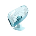 thumbnail image 2 of Leaf-Shape Self Draining Soap Holder with Suction Cup Base for Bathroom Sink No Drill Plastic Bar Soap Rack for Sponge and Brush Clear Green, 2 of 6