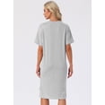 thumbnail image 4 of DARING DIVA Women's Casual Pajama Dress Loose Fit Short Sleeve Sleepwear M Gray, 4 of 8