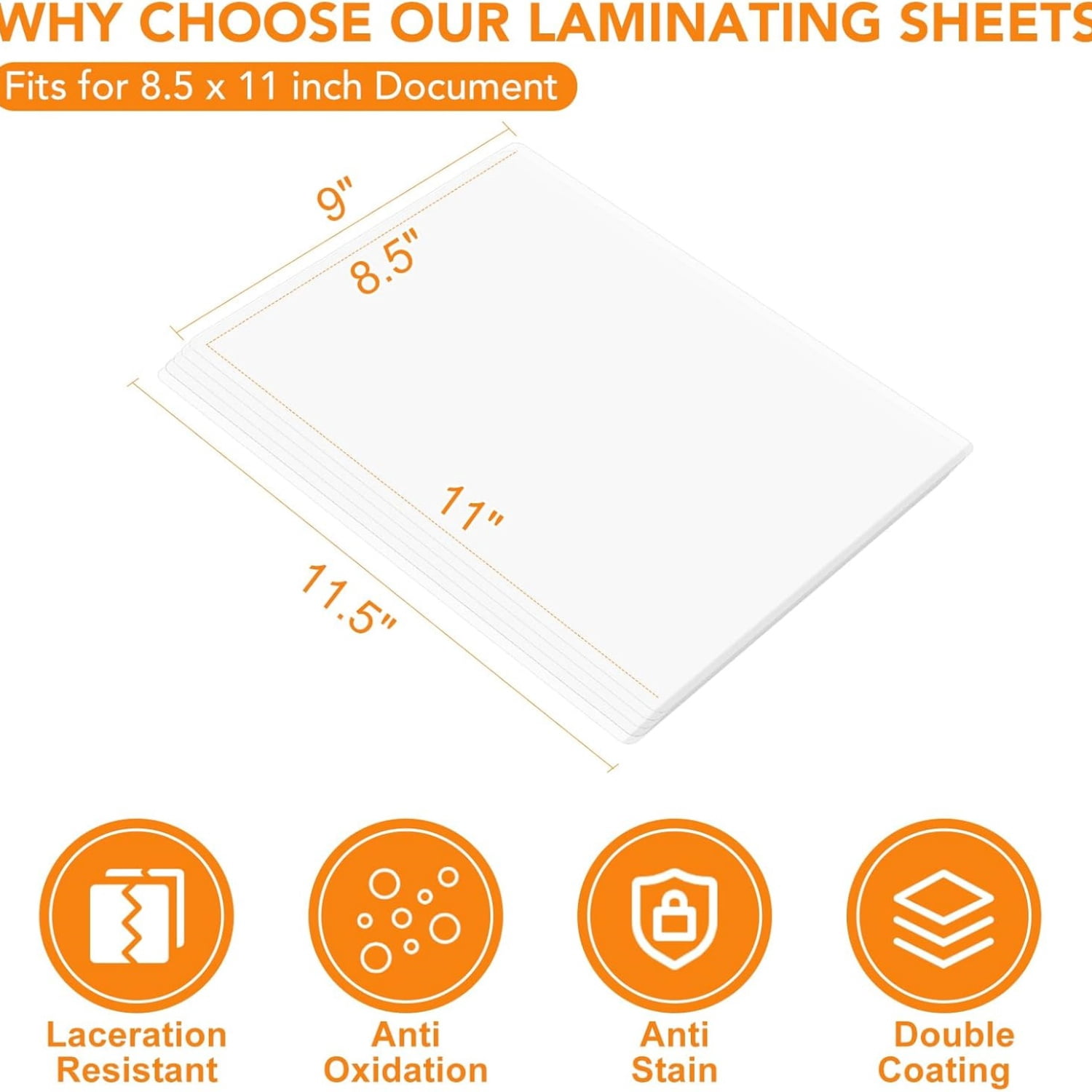 600 Pack Laminating Sheets,Holds 8.5 x 11 Inch Sheets,Thermal Laminating Pouches, 3 Mil, 9 x 11.5 Inches Lamination Sheet Paper for Laminator, Round Corner Letter Size