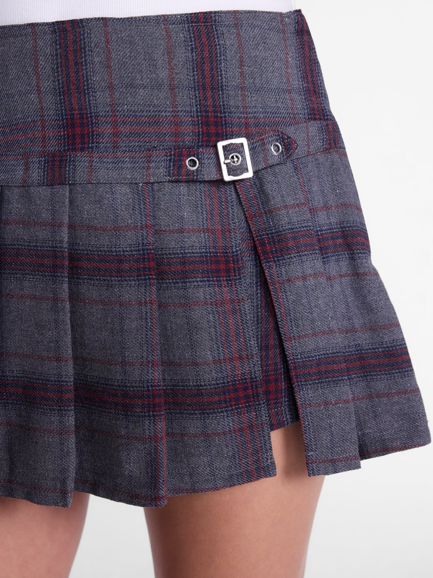 Madden NYC Women’s Pleated Plaid Mini Skirt, Sizes XXS-XXL