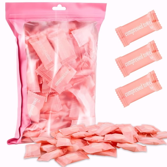 150Pcs Compressed Towel Tablets, Portable Mini Compressed Towels, Disposable Face Towel Washcloths for Travel, Beauty, Home Hand Wipes, Camping, Hiking, Outdoor Activities,Individually Wrapped