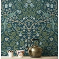 thumbnail image 3 of Seabrook Designs Prussian Blue & Moss Green Victorian Garden Floral Prepasted Wallpaper - 20.9 in. W x 33 ft. Roll, 3 of 6