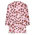 thumbnail image 4 of Levmjia Womens Tops Fashion 3/4 Sleeve T Shirt Casual Loose Fit Floral Printed Pullover Soft Polyester Round Neck Comfortable Tee For Daily Wear, 4 of 5