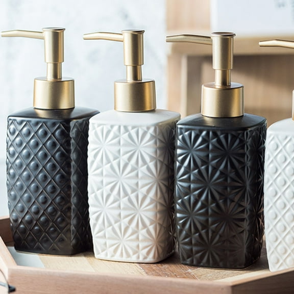 WHAMVOX Bathroom Shampoo Press Bottle Body Wash Dispenser Travel 17.80X6.00X6.00CM White