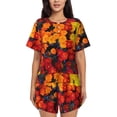 thumbnail image 1 of Balery Marigold Flowers In Different Colors Conjunto de Pijama para Mujer con Estampado, Dos Piezas de Manga Corta y Shorts, Ropa de Dormir Suave con Cuello Redondo y Bolsillos-4X-Large, 1 of 6